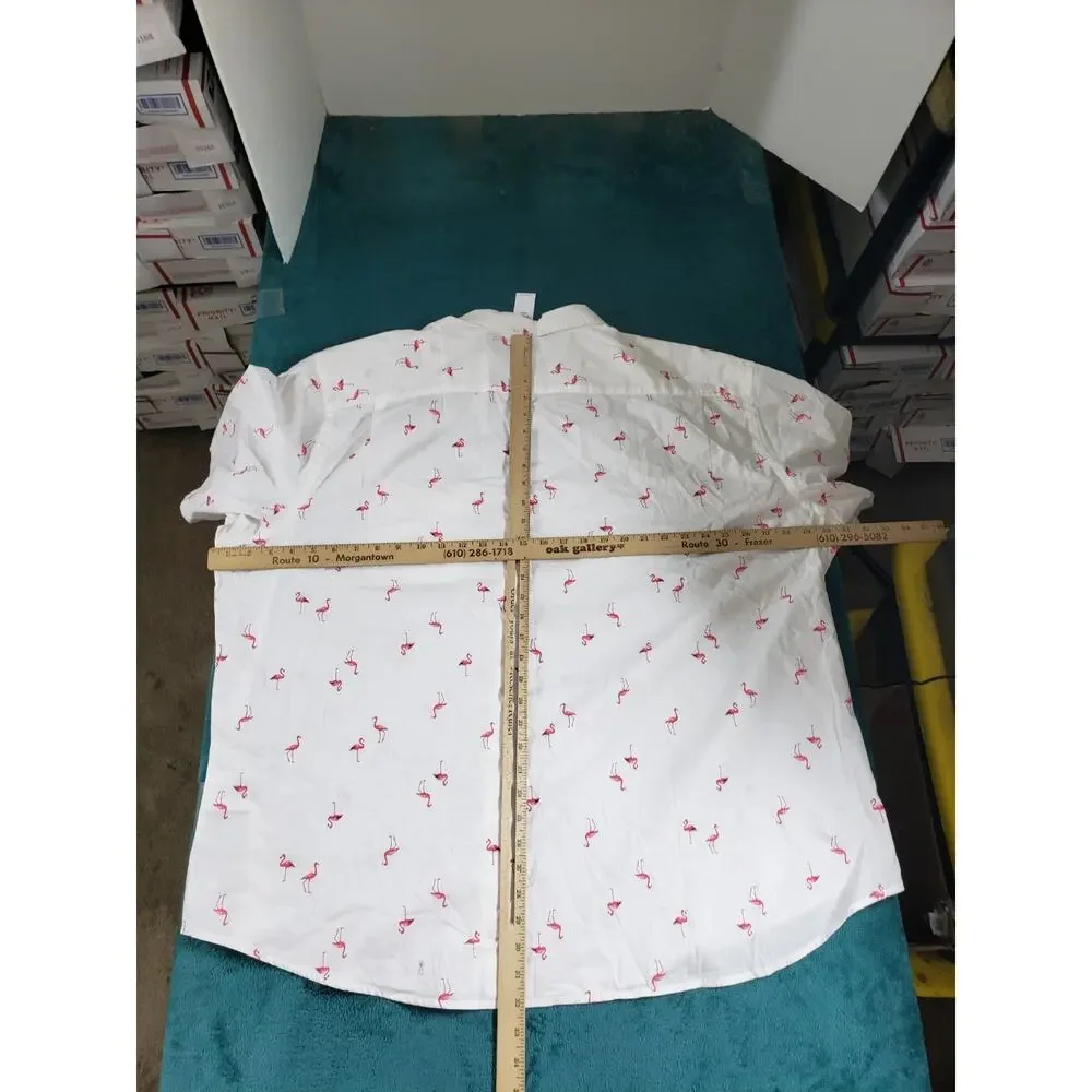 Old Navy Shirt Size 4XL XXXXL Mens Short Sleeve Button Up Flamingo NWT - Picture 9 of 10